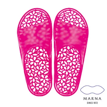 【MARNA】浴室花款拖鞋(粉M)