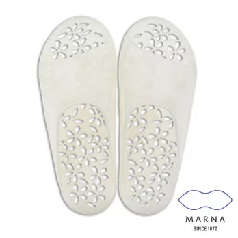 【MARNA】浴室花款拖鞋(白M)