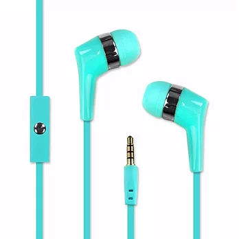 M12 智慧型手機專用 耳塞式耳機麥克風(扁線線控)藍色