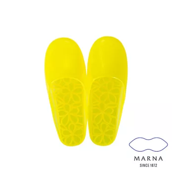 【MARNA】浴室大花款拖鞋M(黃)