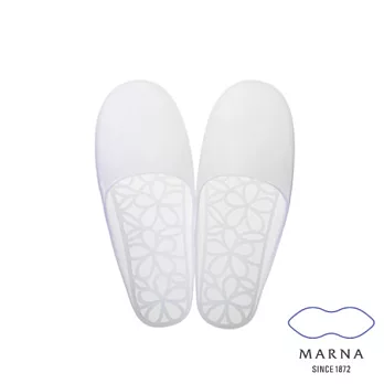【MARNA】浴室大花款拖鞋M(白)