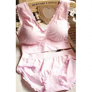 【VINECO】純色簡約運動型無鋼圈內衣M(粉34A~34C)