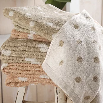 【taoru】圓點點系列 - 日本有機棉 毛巾/33x80 cm茶色