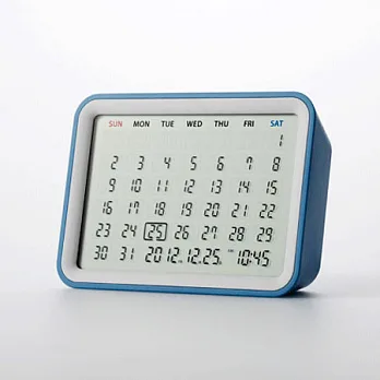 日本MONDO品牌 - Date 萬年曆電子鐘/藍色