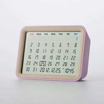 日本MONDO品牌 - Date 萬年曆電子鐘/粉紅色