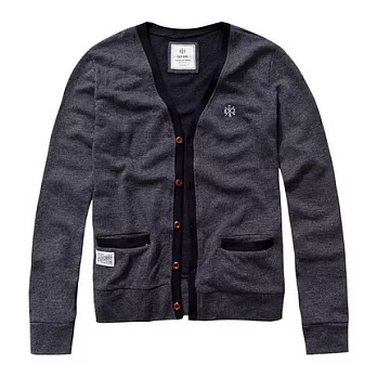 【CACO】CACO SURF．美式休閒．電繡LOGO針織外套M藍