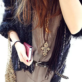 【Bling Q】十字簍空特色造型項鍊