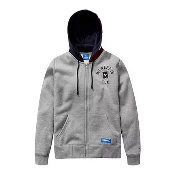 【CACO】CACO ST．美式街頭．國旗連帽外套．(台灣製)L麻花灰