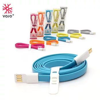 VOJO+ Micro USB 彩色傳輸扁線(藍)-1.2M