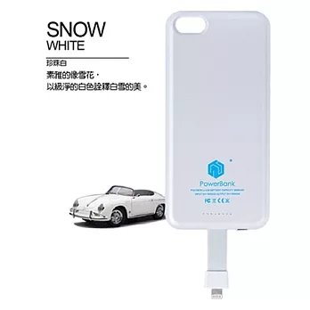 S.T.U. iPhone 5S/ 5 超薄背殼磁吸分離式行動電源 - IOS7可用 白色