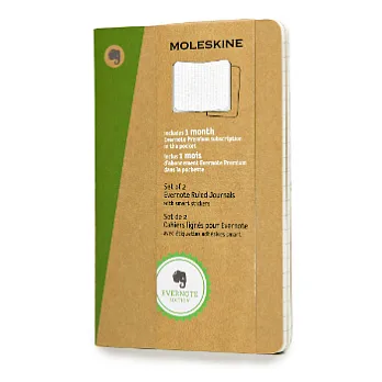 MOLESKINE Evernote Journals_智慧型橫間筆記本(口袋型/軟封面)(2本入)