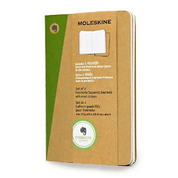 MOLESKINE Evernote Journals_智慧型方眼筆記本(口袋型/軟封面)(2本入)