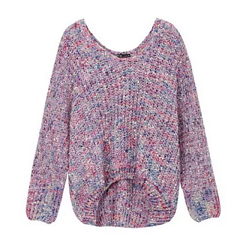 【CACO】美式休閒．彩點紗混色針織毛衣FREE紫