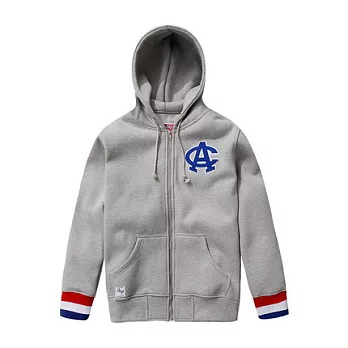 【CACO】CACO ST．美式街頭．三色袖口連帽外套XL麻花灰