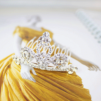 【PinkyPinky Boutique】氣質公主 皇冠素材髮插