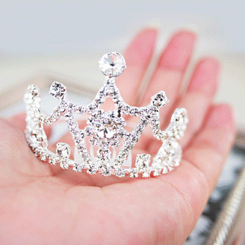 【PinkyPinky Boutique】皇冠水鑽小圓頂髮插