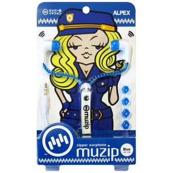 【Muzip】Zipper earphone 拉鍊耳機 藍色藍色