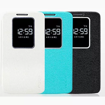 ROCK LG Optimus G2 D802 卓系列視窗側翻皮套-黑