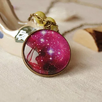 A+ accessories童話之森-復古系森女zakka風手繪插畫長版鍊(迷幻星空)
