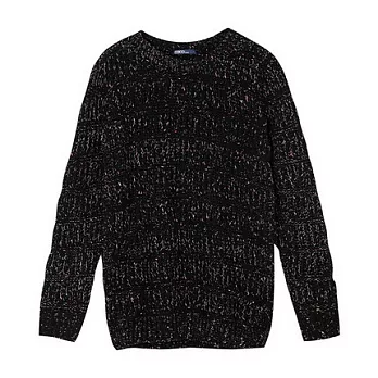 【CACO】CACO SURF．美式休閒．花紗橫條長袖針織衫FREE黑