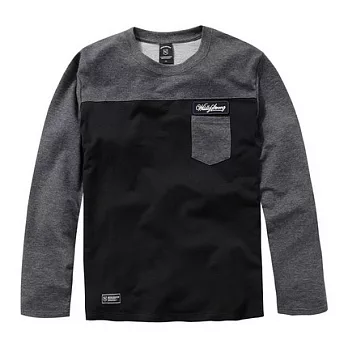 【CACO】 SEVEN HEAVEN．個性潮流．布章拼接口袋長TM深灰