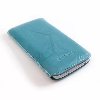 鴻海 Coverbank 伊斯坦堡手作真皮皮套 Nature for Samsung S4/In common土耳其藍