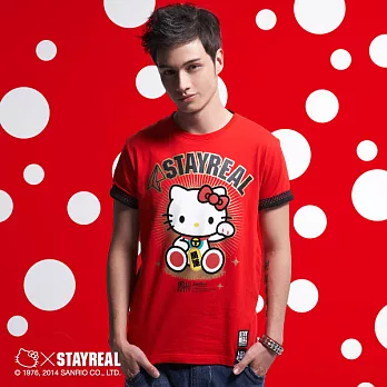 STAYREAL x Hello Kitty 開運凱蒂Tee - 黑標潮流版 / 黑色、紅色S紅色