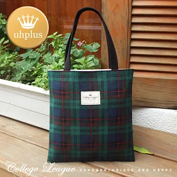 uhplus {COLLEGE LEAGUE} 隨行讀書袋- Navy Plaid