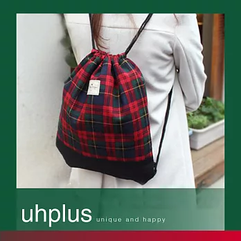 uhplus {COLLEGE LEAGUE} 束口背包- Red Plaid