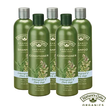 Nature’s Gate 綠翡翠有機檸檬草洗髮x3+護髮x2