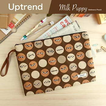 Uptrend Plus Size文具收納包-Milk Puppy(brown)      