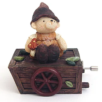 田園小熊手搖音樂鈴-手推車(深褐)