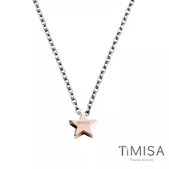 TiMISA《迷你幸運星(S)》純鈦項鍊(C)-40公分玫瑰金