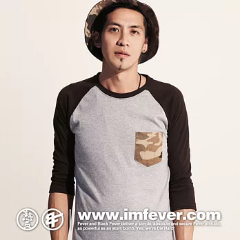熱血FEVER 都市迷彩系列 七分袖 - 灰FREE灰