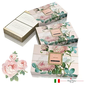 【義大利Rudy Profumi】米蘭香氛玫瑰精油水活保濕香皂3盒裝