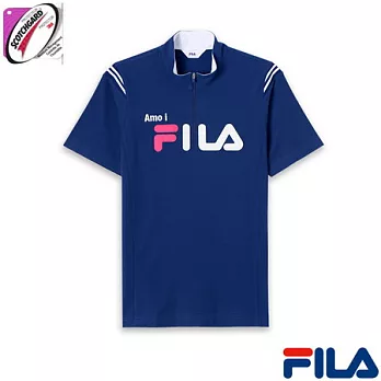FILA 男仕動感休閒上衣1TEN-1204-DB-M學院藍