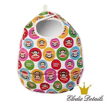 【瑞典ELODIE DETAILS】美國Paul Frank大嘴猴時尚精品防水口袋圍兜 白色點點