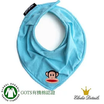 【瑞典ELODIE DETAILS】美國Paul Frank大嘴猴時尚有機棉領巾型口水巾圍兜(藍色)
