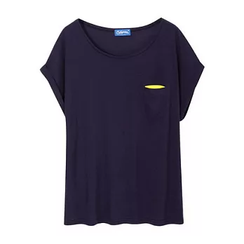 【CACO】 CACO ST．美式街頭．撞色口袋寬版短T(女)FREE丈青