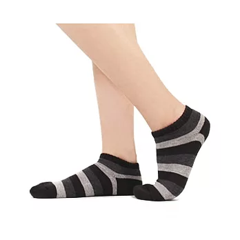 【 PULO 】條紋氣墊裸襪-L-黑