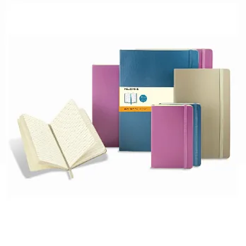 Moleskine 彩色橫間軟皮筆記本(口袋型/卡其色)