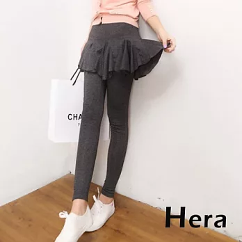 【Hera】赫拉 美人魚尾假二件九分連身褲裙/內搭褲(深灰)