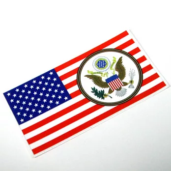 【國旗商品創意館】美國徽旗長形抗ＵＶ、防水貼紙2入／USA／世界多國款可選購