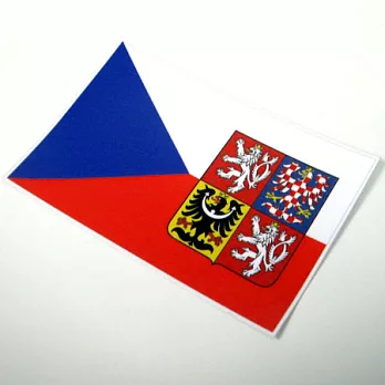 【國旗商品創意館】捷克國徽旗長形抗ＵＶ、防水貼紙2入／Czech／世界多國款可選購