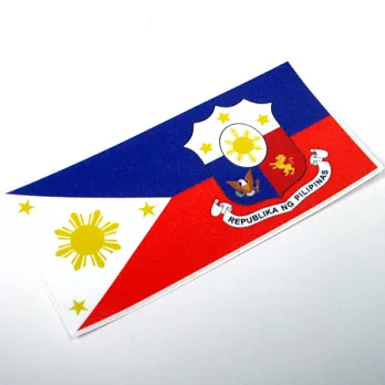 【國旗商品創意館】菲律賓國徽旗長形抗ＵＶ、防水貼紙2入／Philippines／世界多國款可選購
