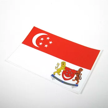 【國旗商品創意館】新加坡國徽旗長形抗ＵＶ、防水貼紙2入／Singapore／世界多國款可選購