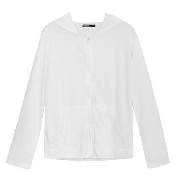 【CACO】CACO SURF．美式休閒．素面連帽外衣(女)FREE白