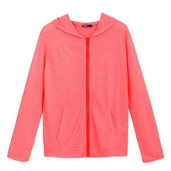 【CACO】CACO SURF．美式休閒．素面連帽外衣(女)FREE螢光粉