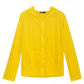 【CACO】CACO SURF．美式休閒．素面連帽外衣(女)FREE鮮黃