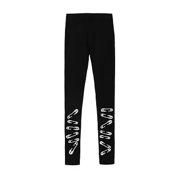 【CACO】CREAM PUNK．獨家經銷．仿別針彈性內搭褲(女)FREE黑